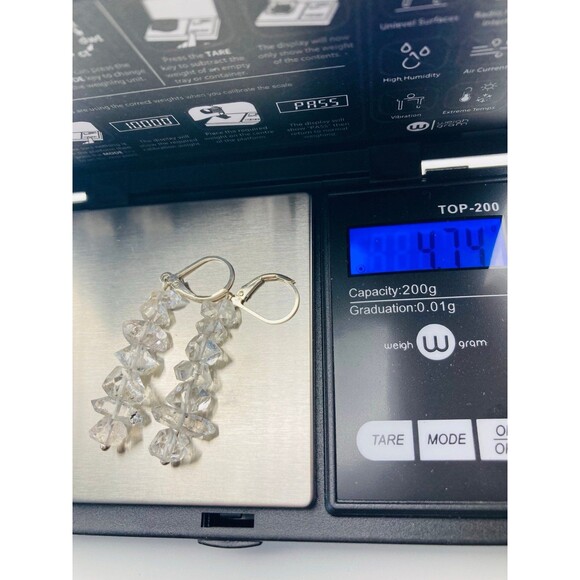 925 sterling silver rock quartz lever back Earrings - Picture 5 of 5